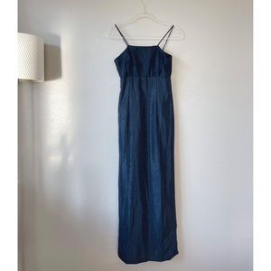 Absolutely stunning vintage Y2K square neck midi black dress